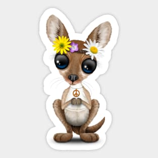 Cute Baby Kangaroo Hippie Sticker